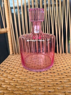 Anthropologie Pink Short Morgan Decanter 42.68 oz